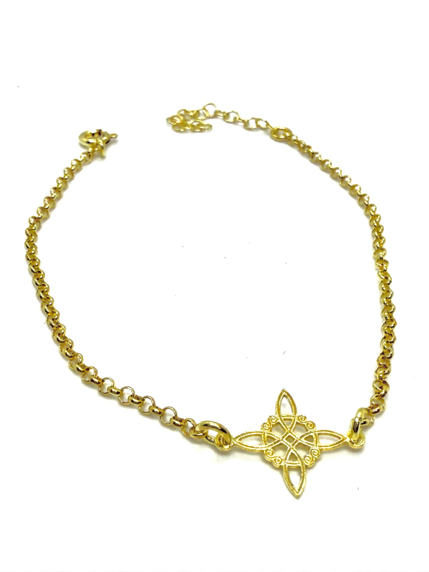 Pulsera chapada nudo de bruja