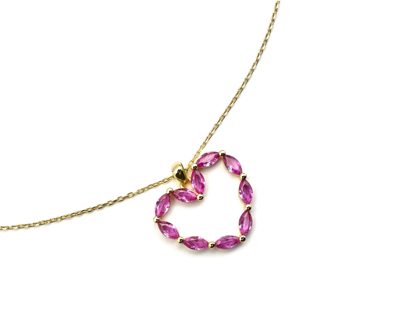 COLLAR DE PLATA DE LEY 925 Y CIRCONITA RUBÍ ACABADO ORO 18K
