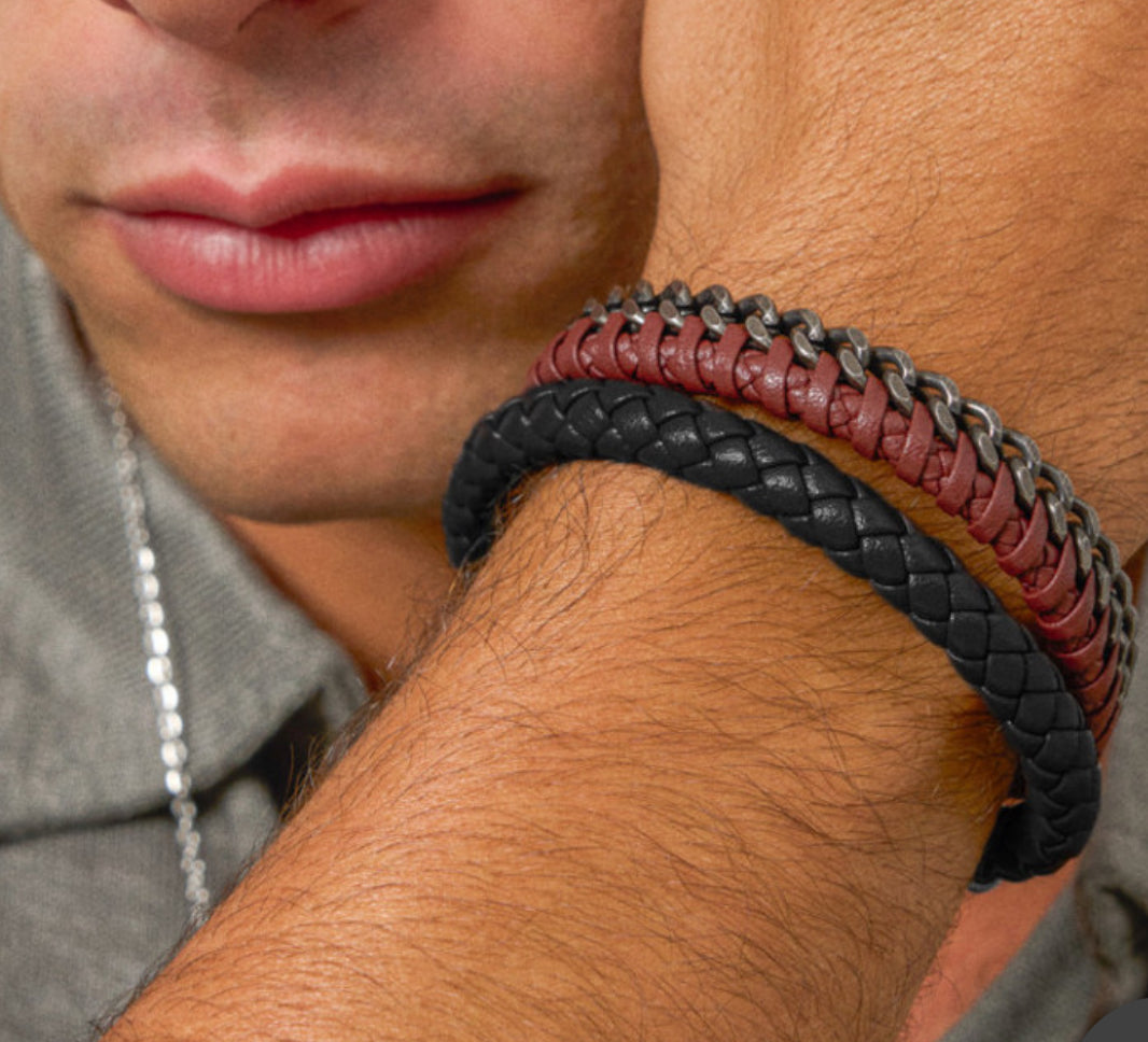 Pulsera Hombre Nature Cuero Negro