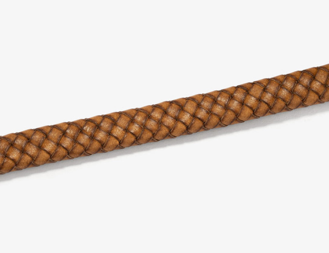 Pulsera Hombre Trama Camel/Plata