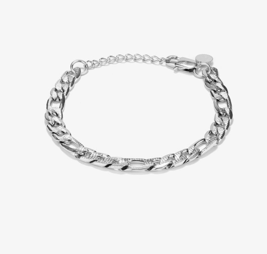 Brazalete Hombre Padlock Picada Plata