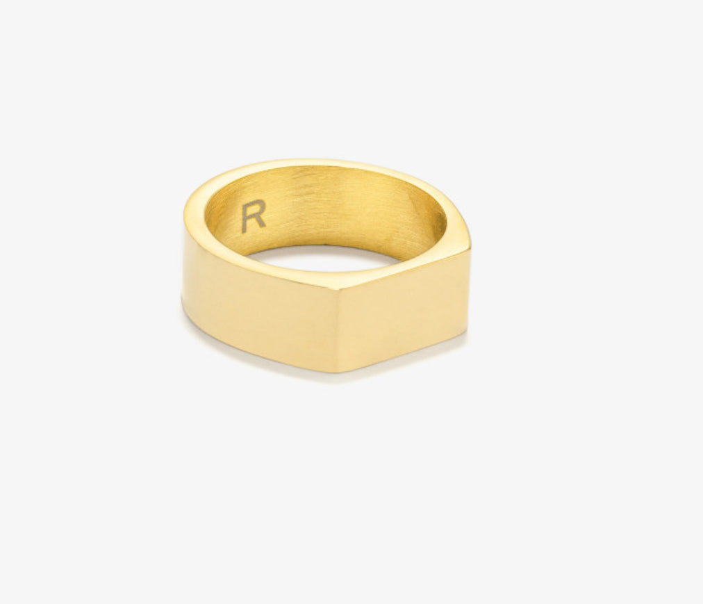 Anillo Hombre Sello Slim Oro T-26 SHINE