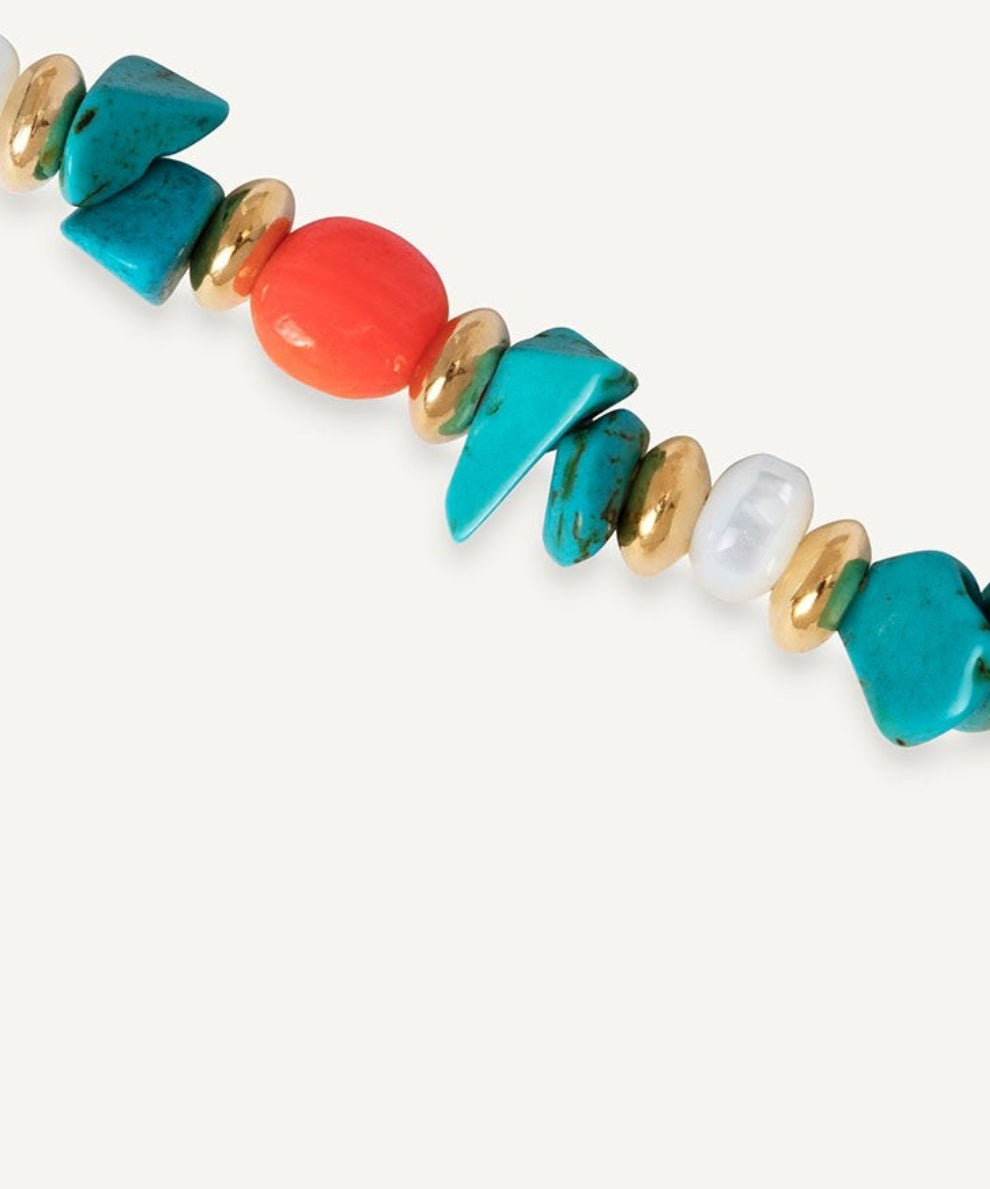 PULSERA CON PIEDRAS NATURALES COMBINADAS ILLETA MULTICOLOR