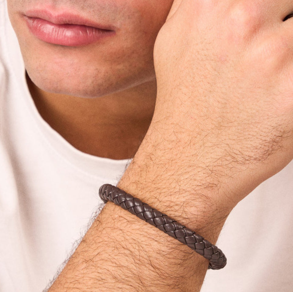 Pulsera Hombre Nature Cuero Chocolate