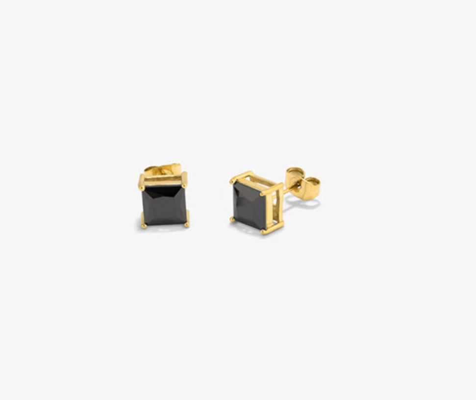Pendientes Hombre Atlante Onyx Oro