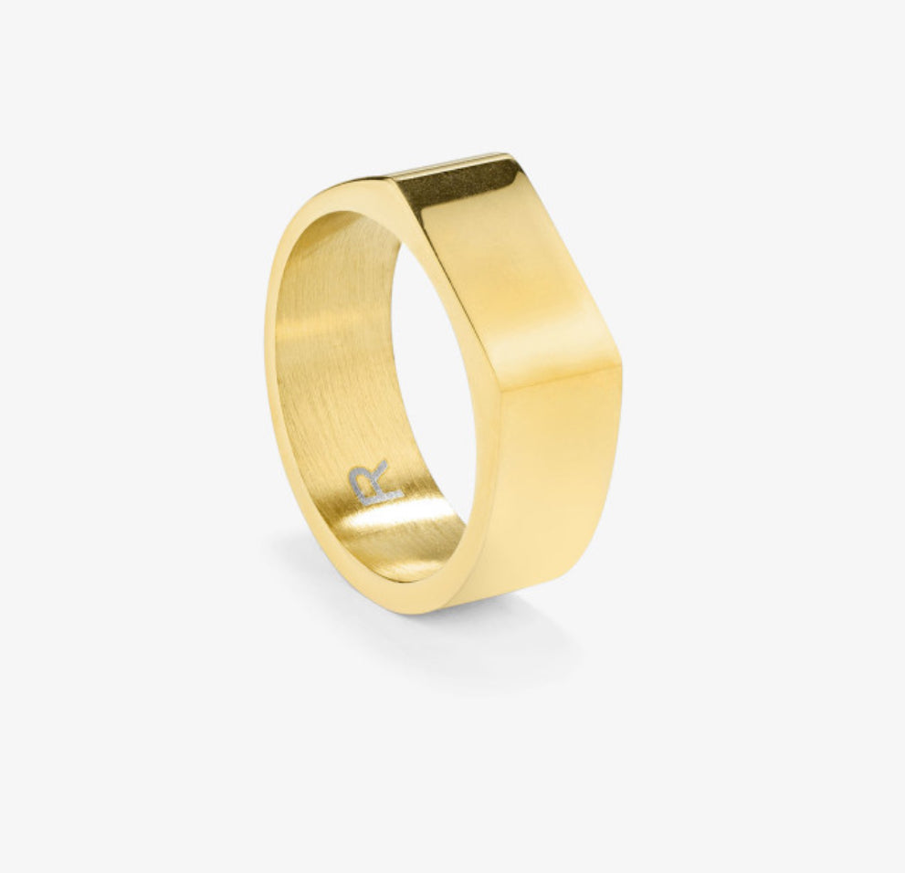 Anillo Hombre Sello Slim Oro T-26 SHINE