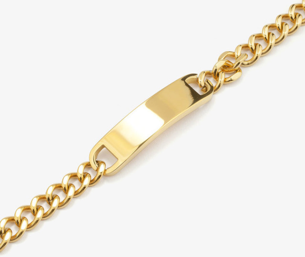 Pulsera Hombre esclava placa Oro BOXE