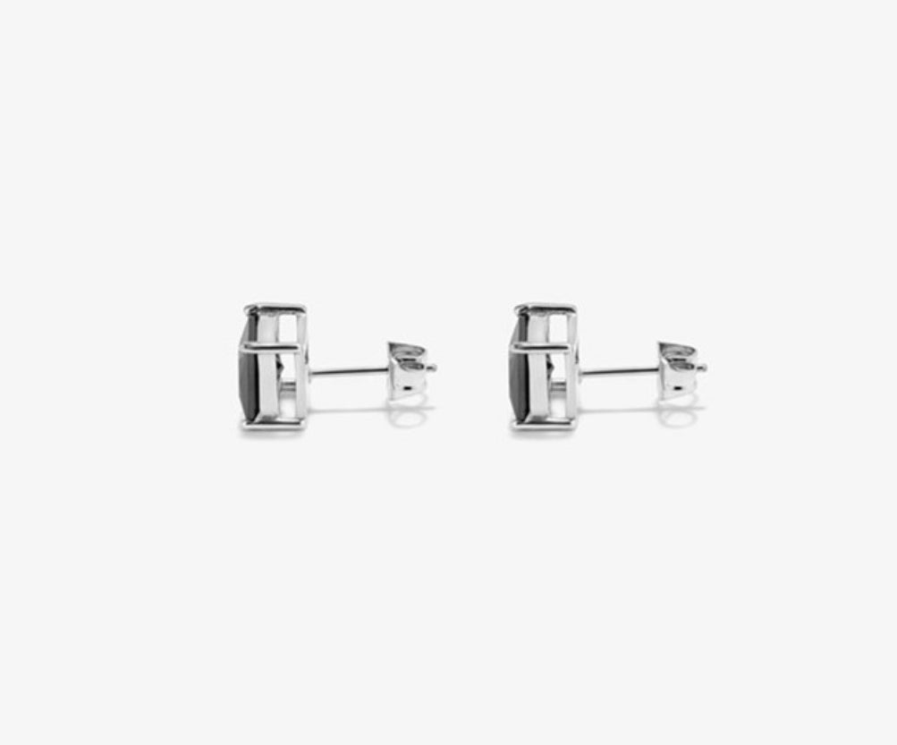 Pendientes Hombre Atlante Onyx Plata