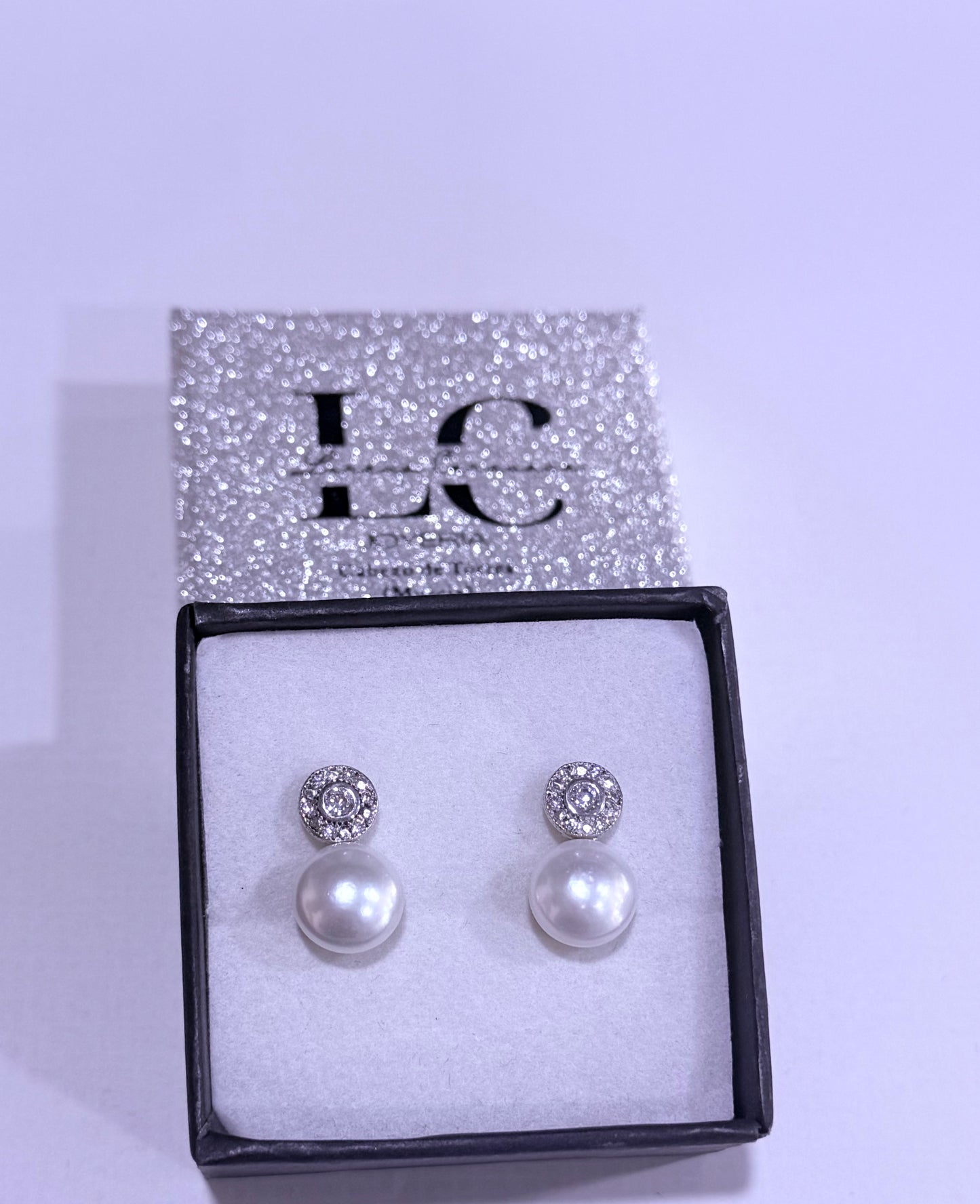 Pendientes plata y perla