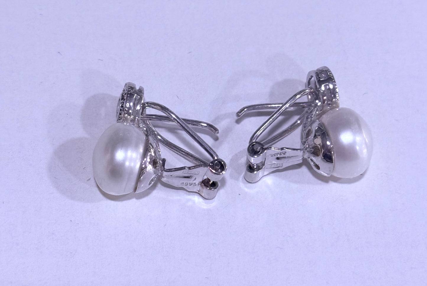 Pendientes plata y perla