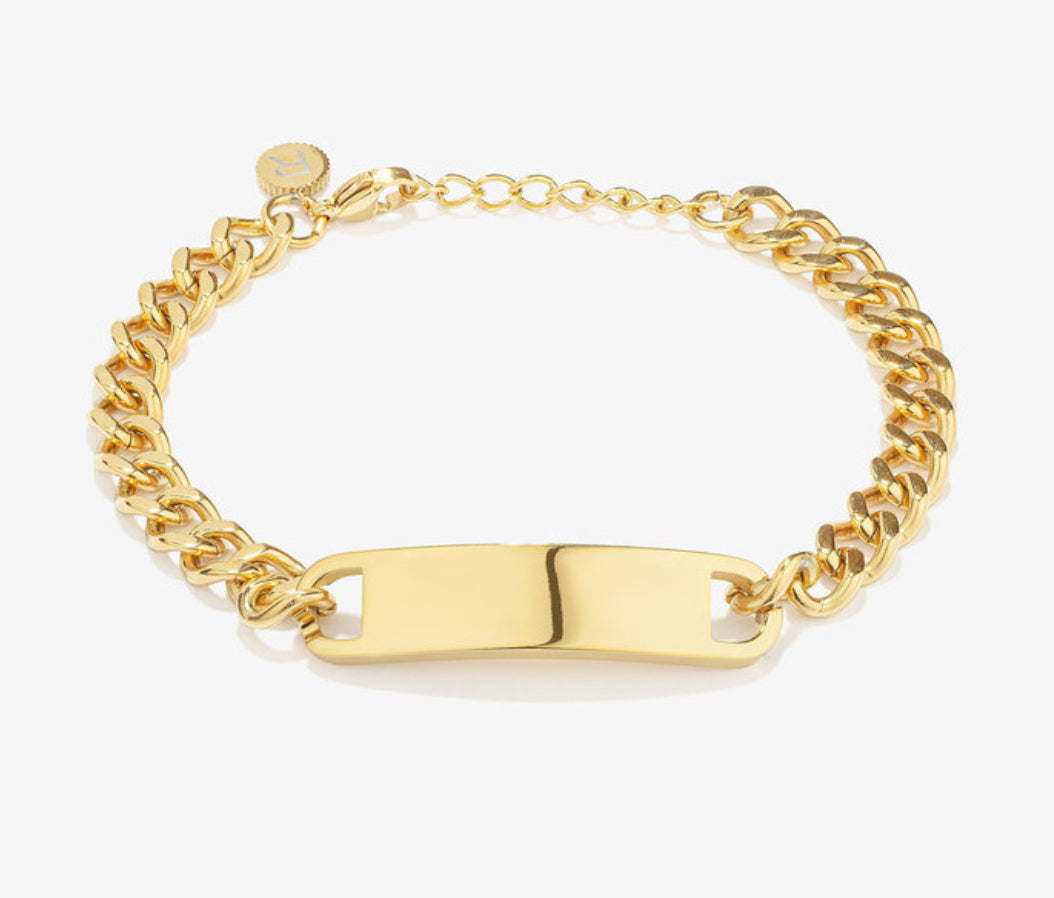 Pulsera Hombre esclava placa Oro BOXE