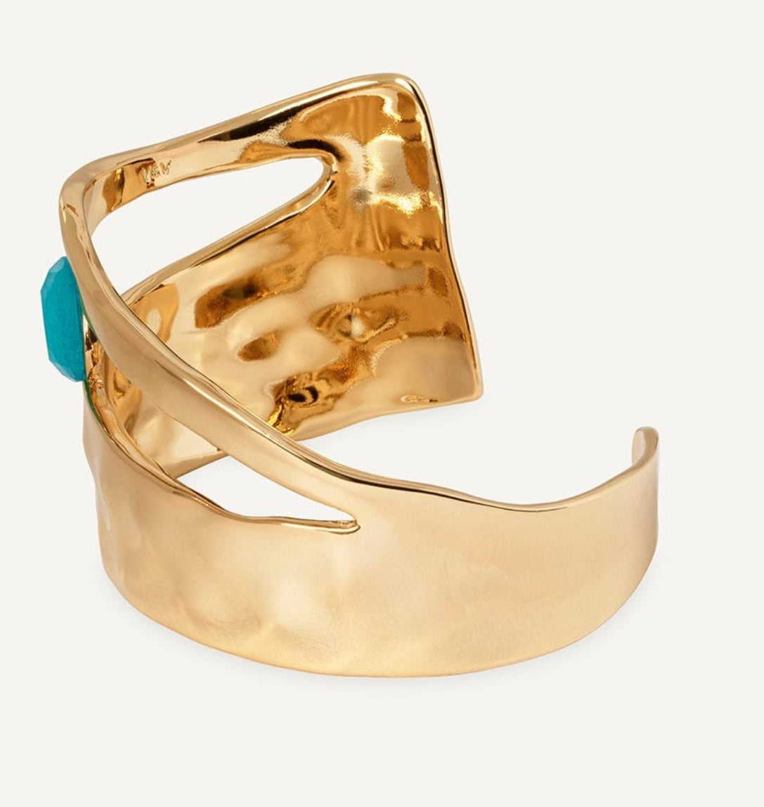 BRAZALETE IRREGULAR ILLETA CON ÁGATA TURQUESA