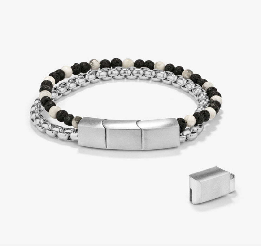 Pulsera Hombre Bali Beads Plata