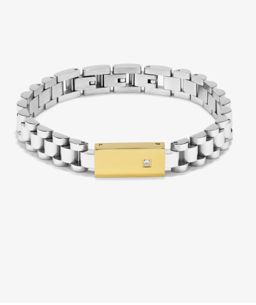 Brazalete Hombre Gourmette Bitone
