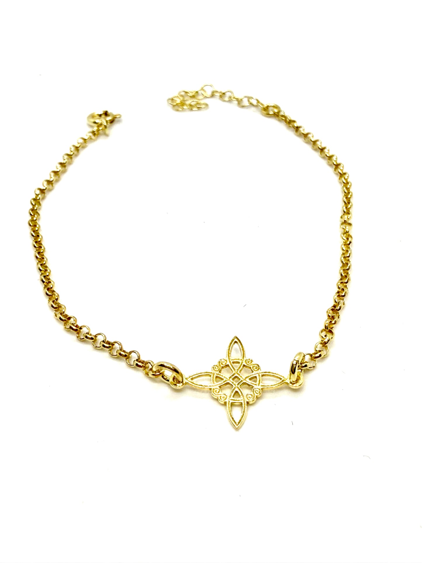 Pulsera chapada nudo de bruja