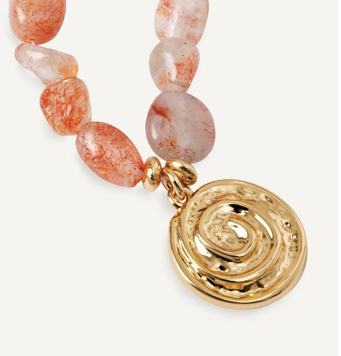 COLLAR CARACOLA PETRA HELIOLITA NARANJA