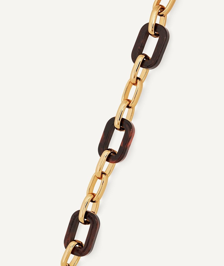 PULSERA ESLABONES COFFEE CON ACETATO Y RÉSINA MARRON VIDAL & VIDAL
