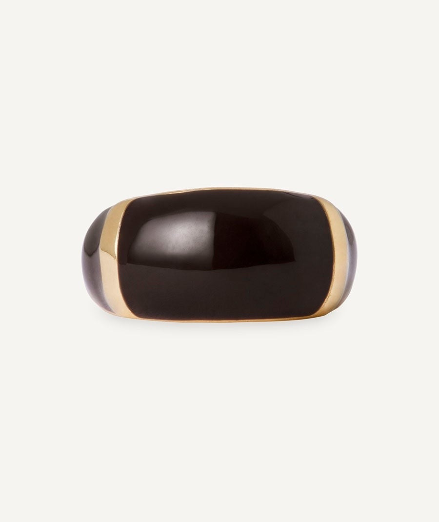 ANILLO ESCULTÓRICO INTERVALO CON ESMALTES MARRÓN VIDAL & VIDAL