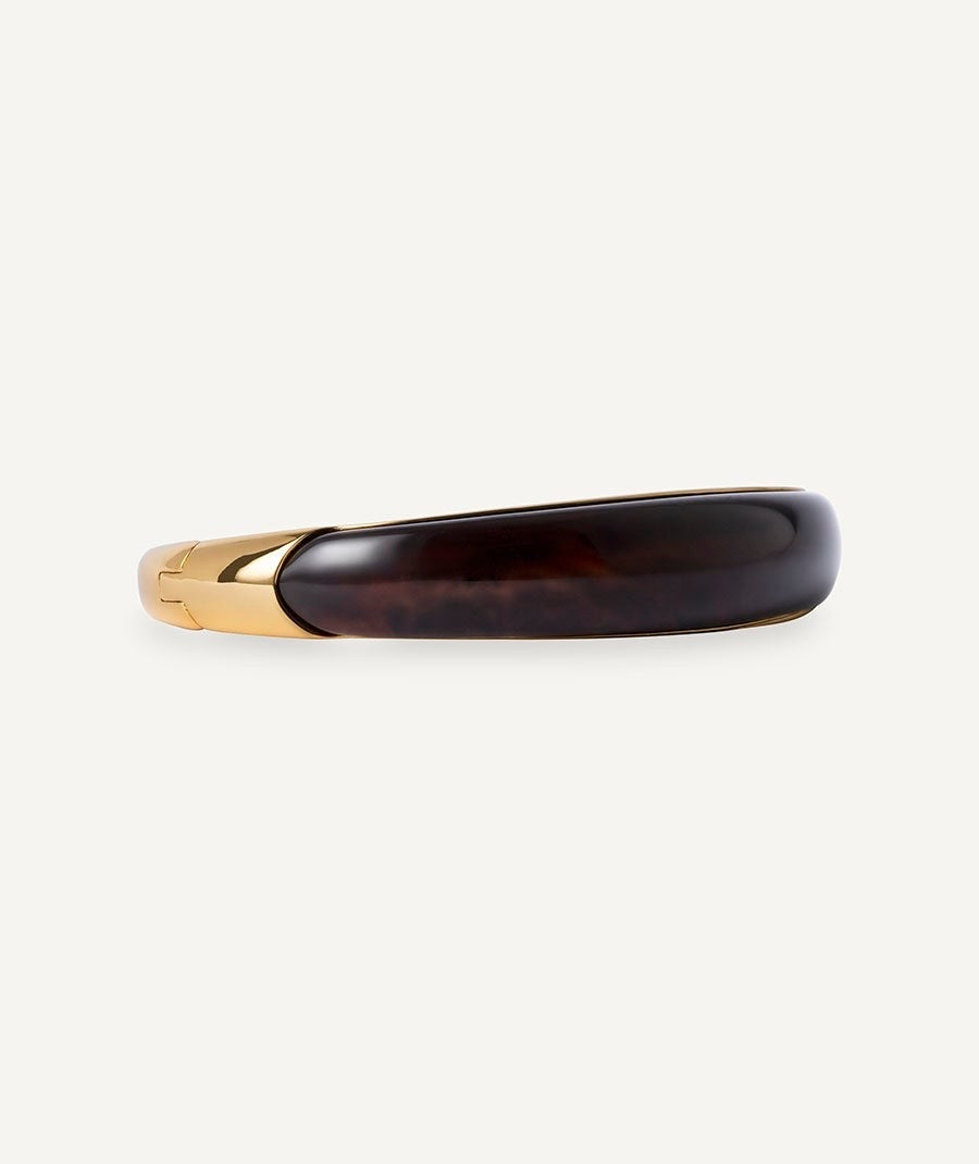 BRAZALETE RÍGIDO COFFEE CON ACETATO Y RESINA MARRÓN VIDAL & VIDAL