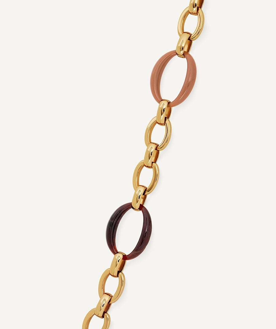 PULSERA ESLABONES CARAMEL CON ACETATO Y RESÍNA MARRÓN VIDAL & VIDAL