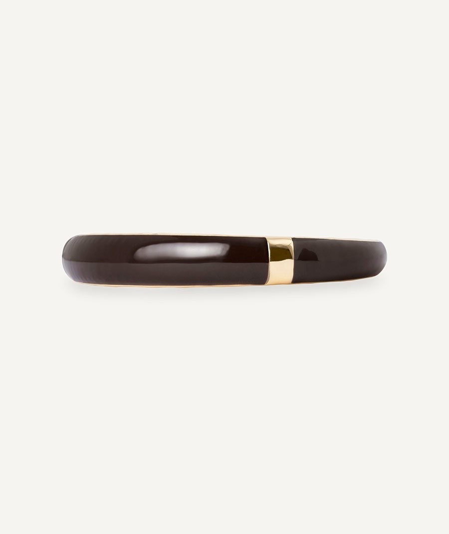 BRAZALETE ESCULTÓRICO INTERVALO CON ESMALTES MARRÓN VIDAL & VIDAL