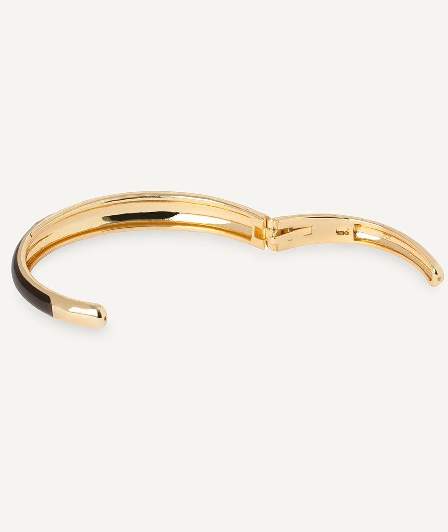 BRAZALETE ESCULTÓRICO INTERVALO CON ESMALTES MARRÓN VIDAL & VIDAL
