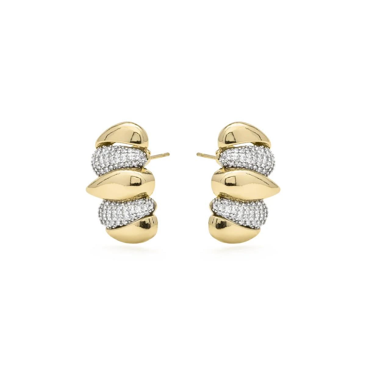 PENDIENTES DE CIRCONITA BRILLANTE ACABADO EN ORO AMARILLO 18K - CATMI