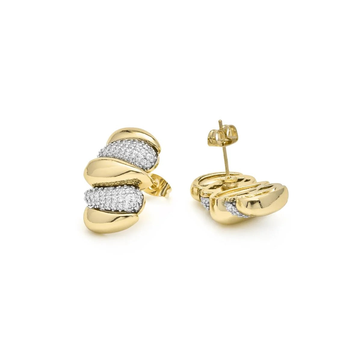 PENDIENTES DE CIRCONITA BRILLANTE ACABADO EN ORO AMARILLO 18K - CATMI