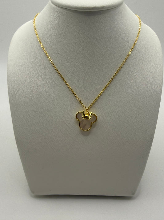 Gargantilla Minnie plata con baño dorado