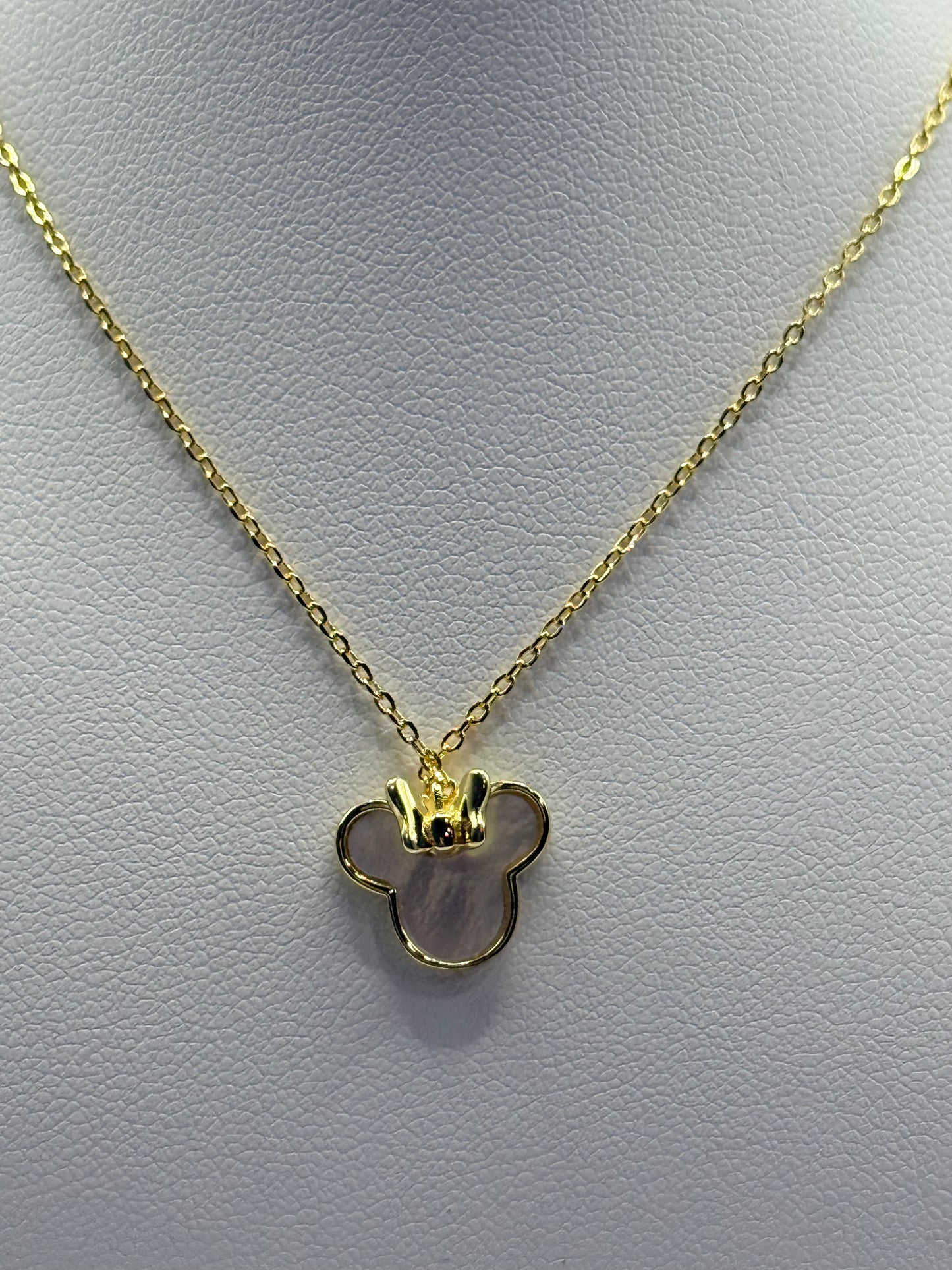 Gargantilla Minnie plata con baño dorado