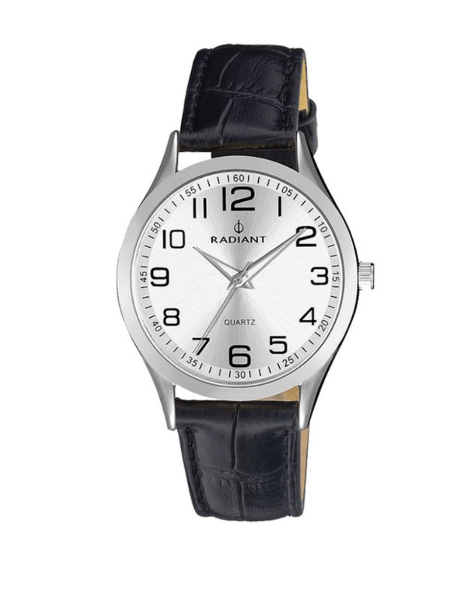 GRAND 40MM WHITE DIAL BLACK LEATHER STRA