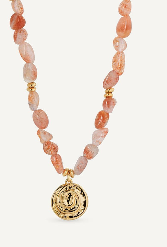COLLAR CARACOLA PETRA HELIOLITA NARANJA