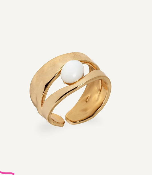 ANILLO REFLEXE CON MADREPERLA BLANCA