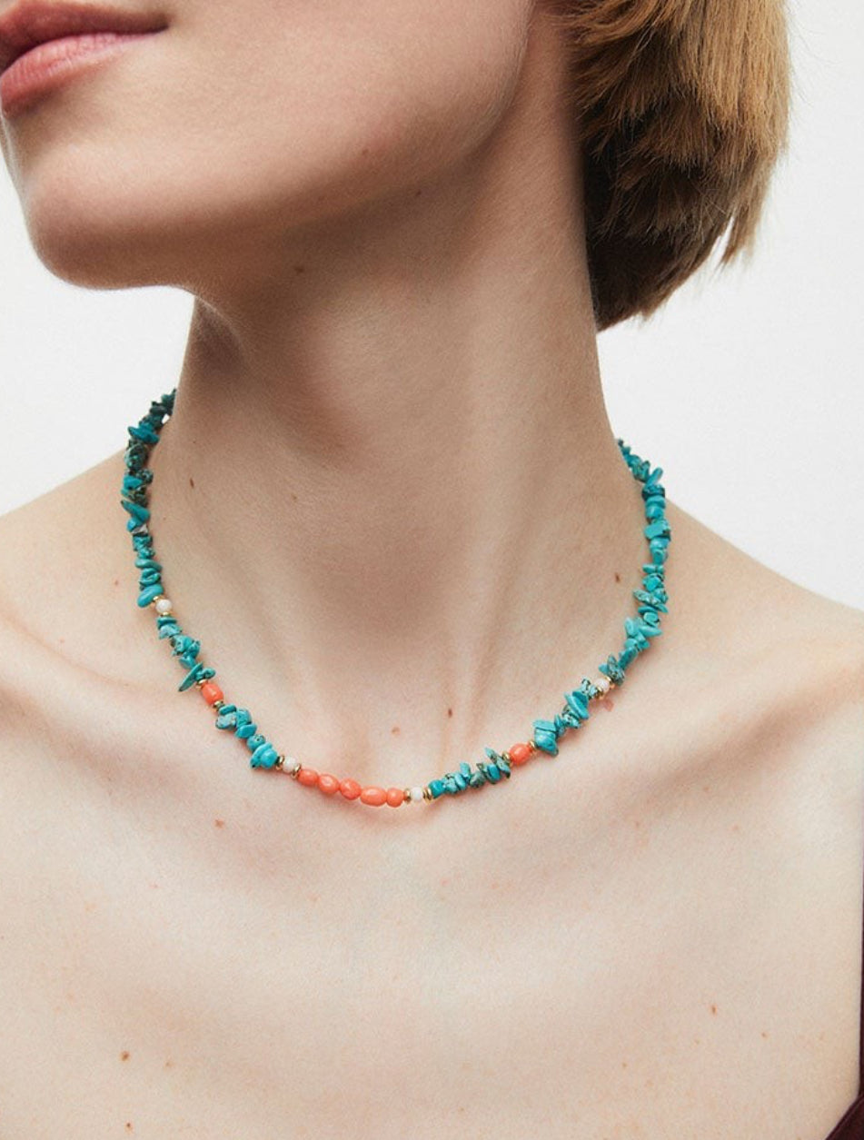 COLLAR CON PIEDRAS NATURALES MINI COMBINADAS ILLETA MULTICOLOR
