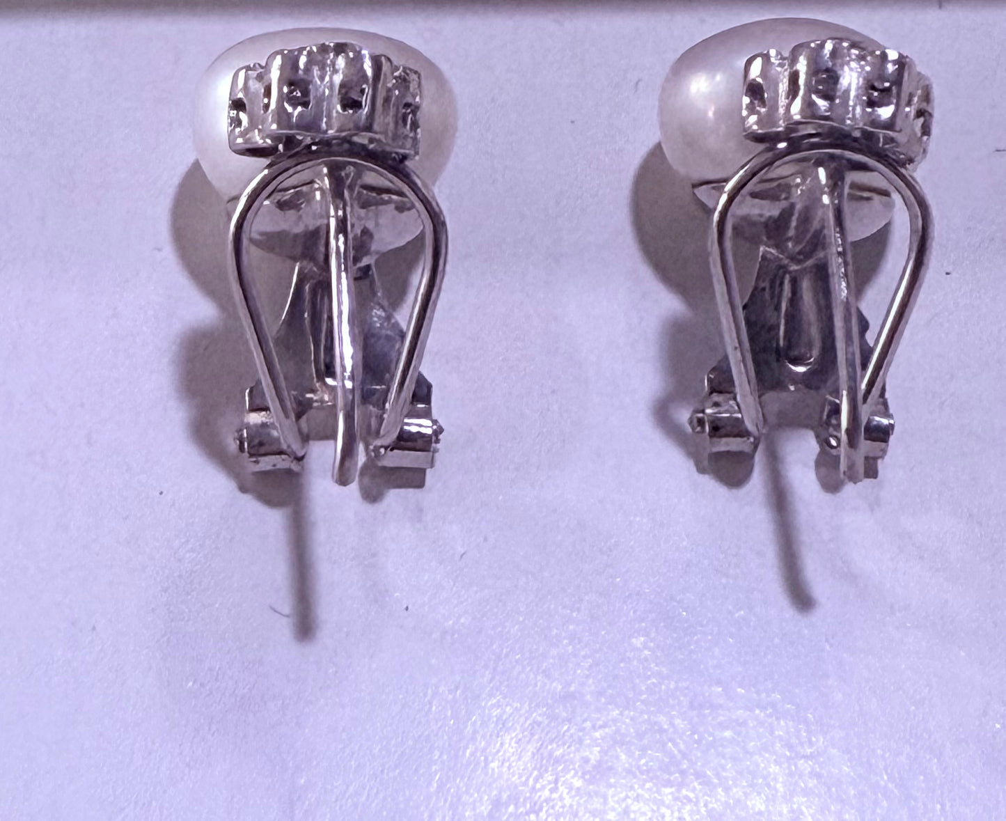 Pendientes plata de ley con perla blanca