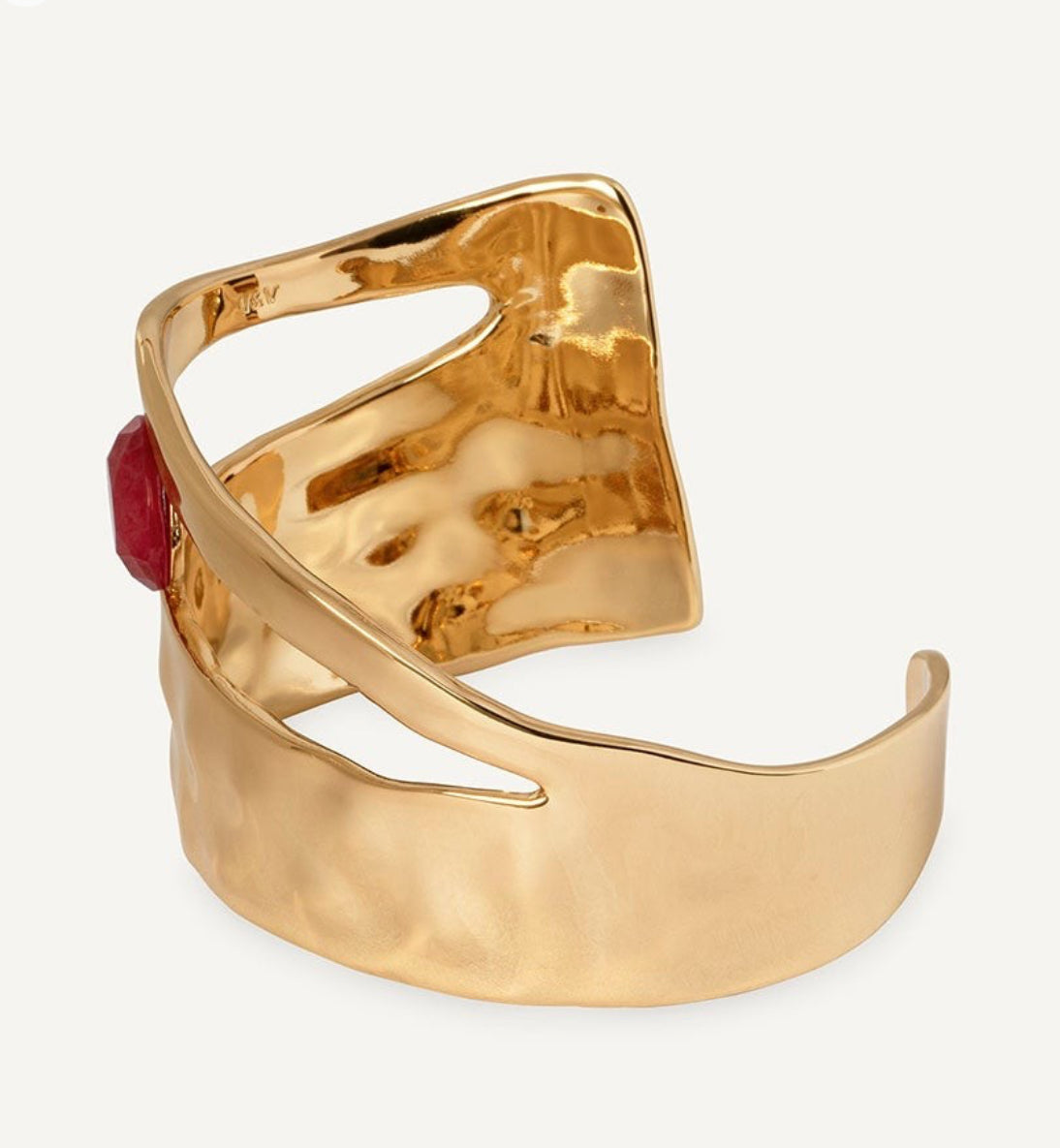 BRAZALETE IRREGULAR SALADA CON ÁGATA ROJA