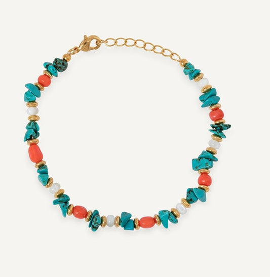 PULSERA CON PIEDRAS NATURALES COMBINADAS ILLETA MULTICOLOR