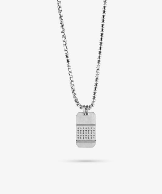 Collar Hombre Lombok Placa Silver