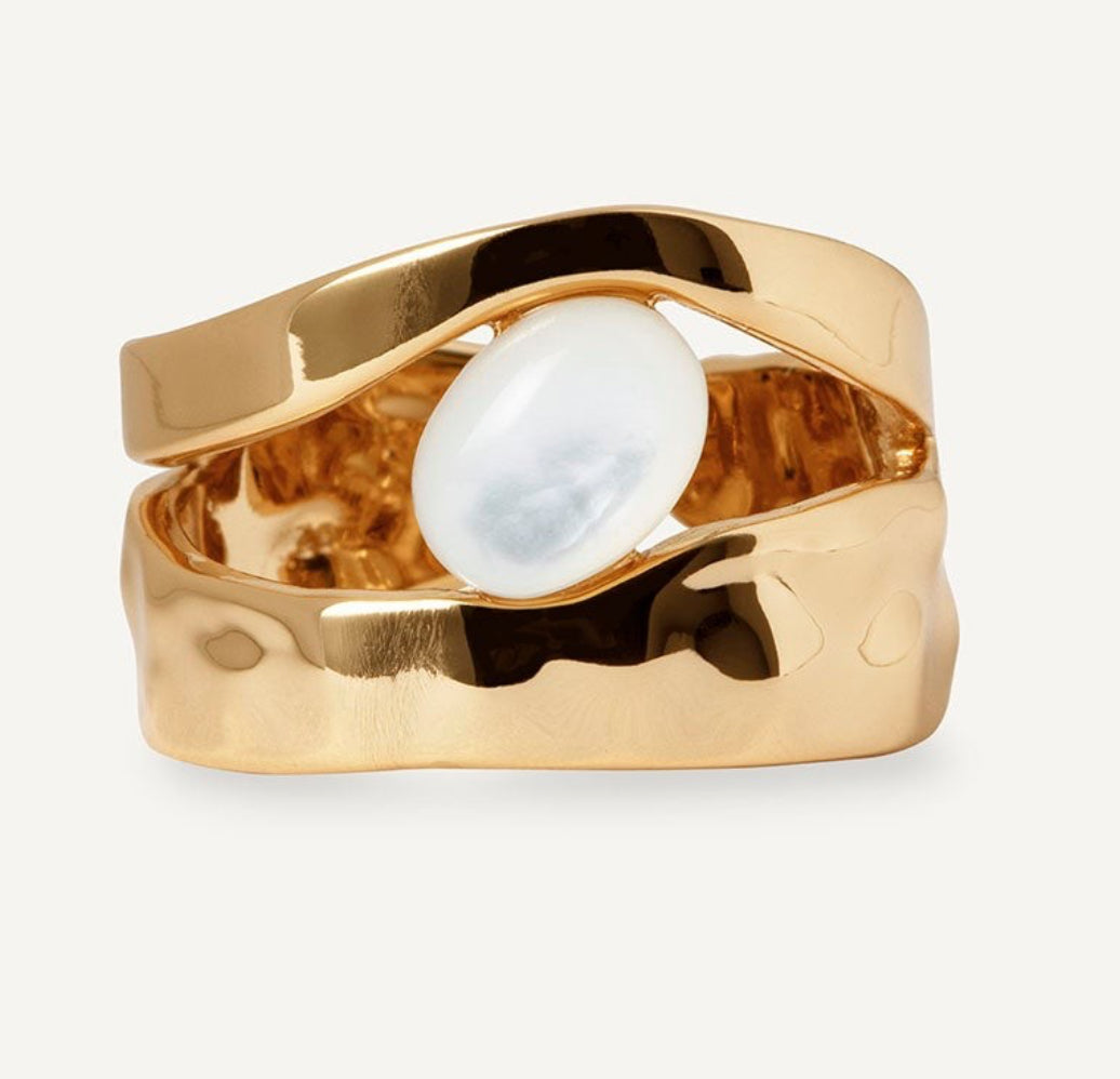 ANILLO REFLEXE CON MADREPERLA BLANCA