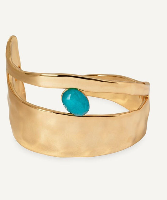 BRAZALETE IRREGULAR ILLETA CON ÁGATA TURQUESA