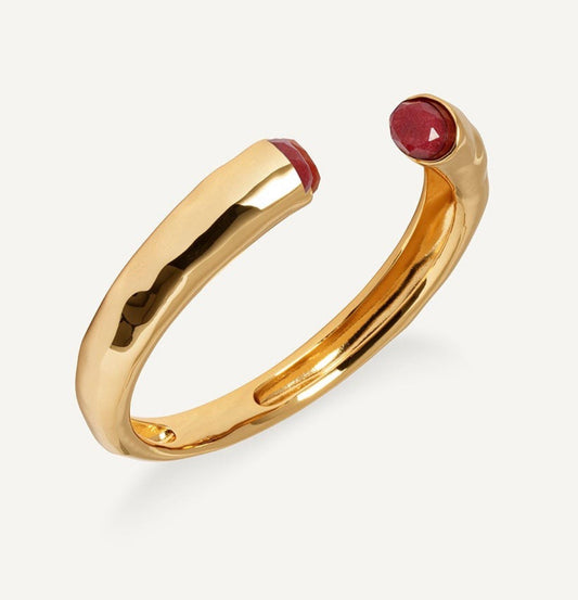 BRAZALETE RÍGIDO SALADA CON ÁGATA ROJA