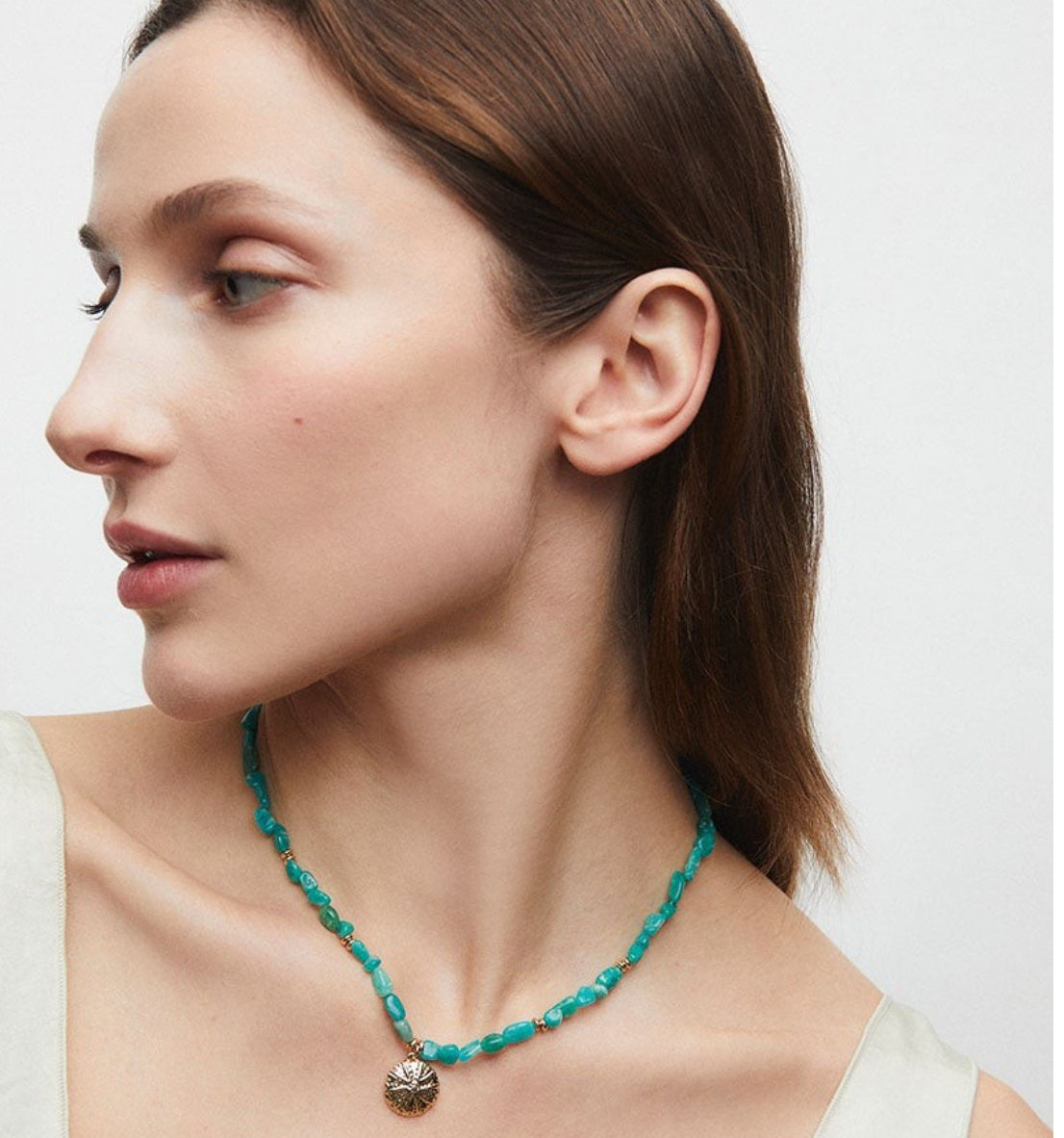 COLLAR ERIZO CALOBRA AMAZONITA VERDE