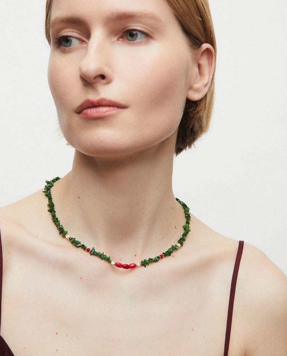COLLAR CON PIEDRAS NATURALES MINI COMBINADAS SALADA MULTICOLOR