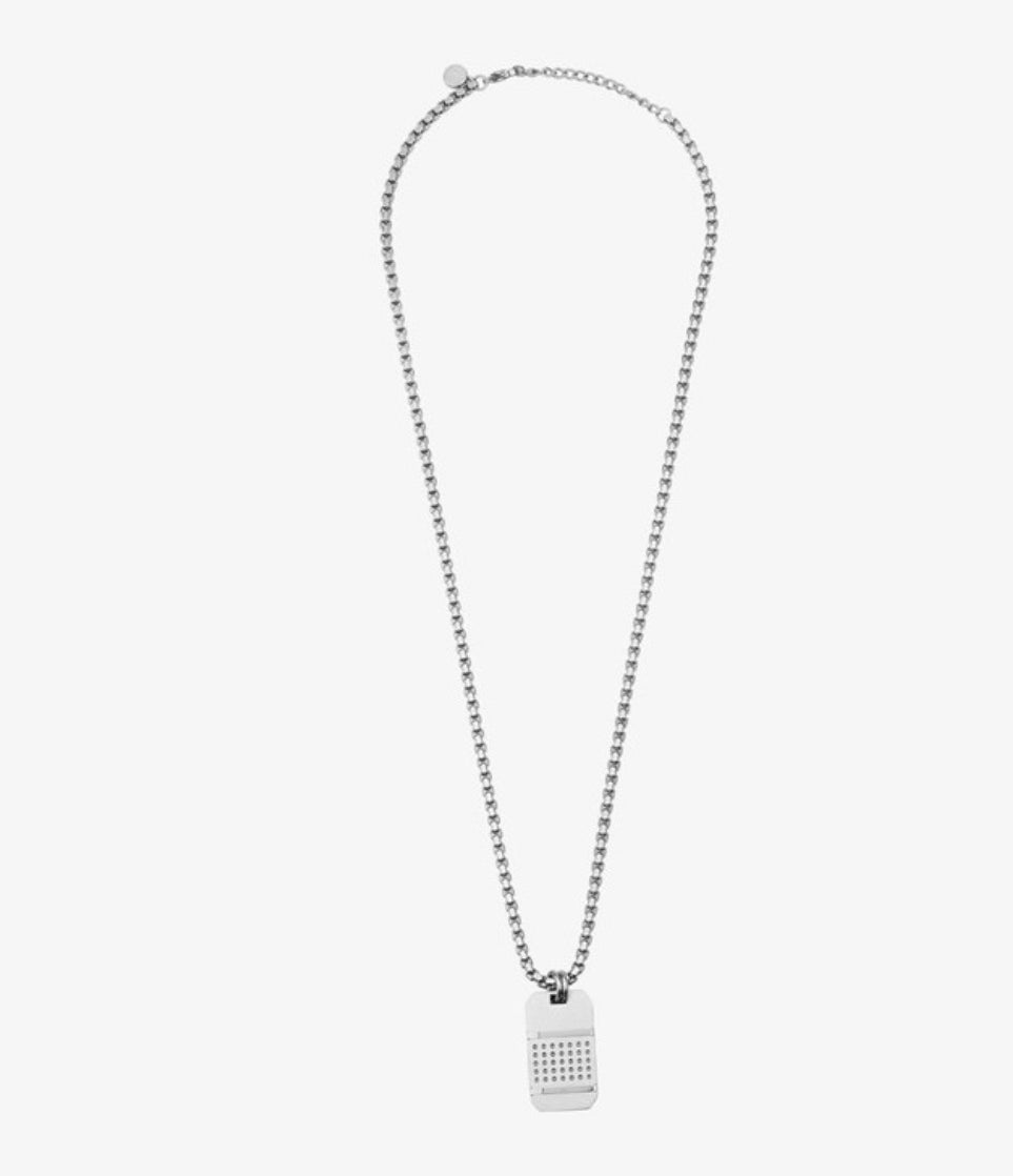 Collar Hombre Lombok Placa Silver