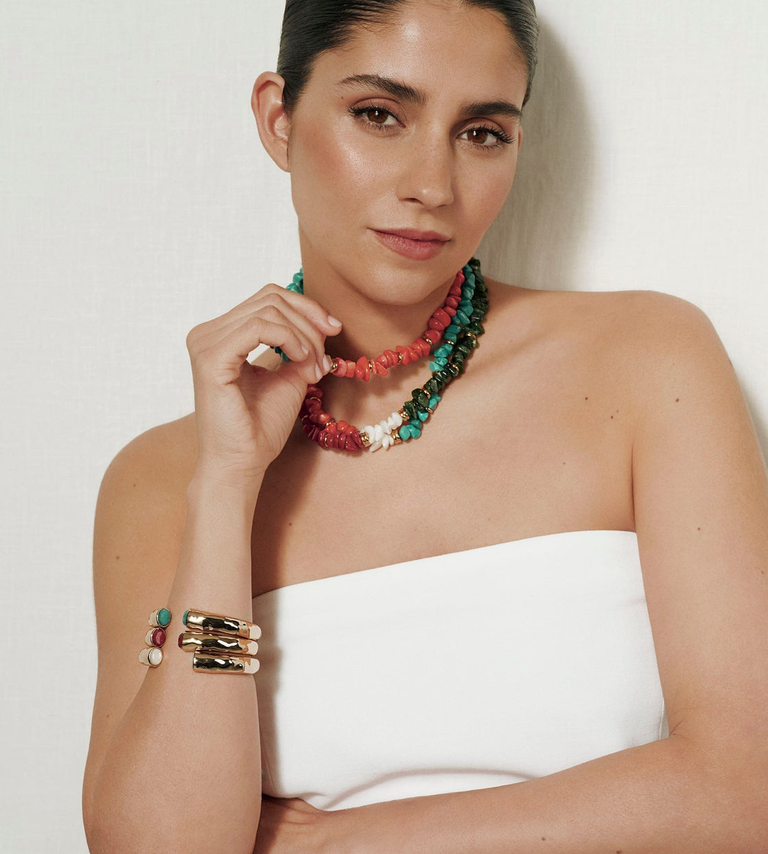 BRAZALETE RÍGIDO REFLEXE CON MADREPERLA BLANCA