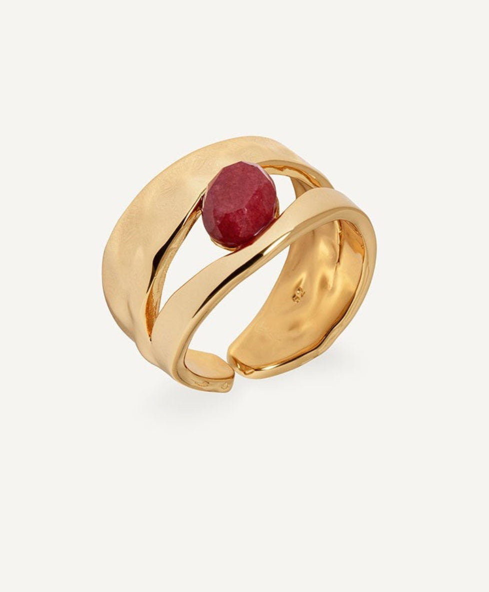 ANILLO SALADA CON ÁGATA ROJA