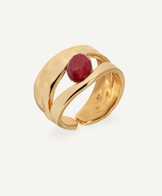 ANILLO SALADA CON ÁGATA ROJA