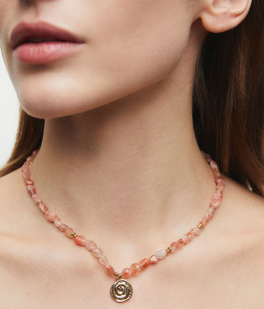 COLLAR CARACOLA PETRA HELIOLITA NARANJA