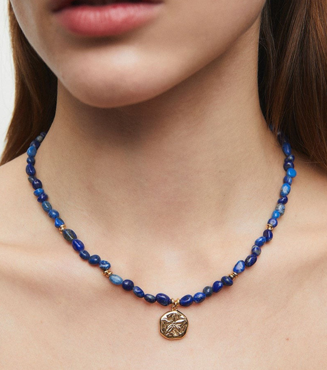 COLLAR ESTRELLA MARINA BONITA LAPISLÁZULI AZUL