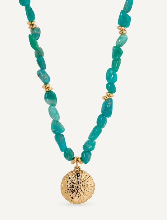 COLLAR ERIZO CALOBRA AMAZONITA VERDE
